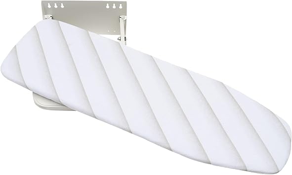 Retractable Ironing Board Closet Pull-Out Foldable Iron Board Closet Sliding Out with Ironing Cover Ironing Station in Cabinet White