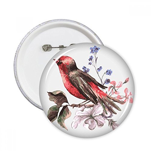 Badge bouton oiseaux motif floral multicolore lot de 5 pièces amovibles taille S