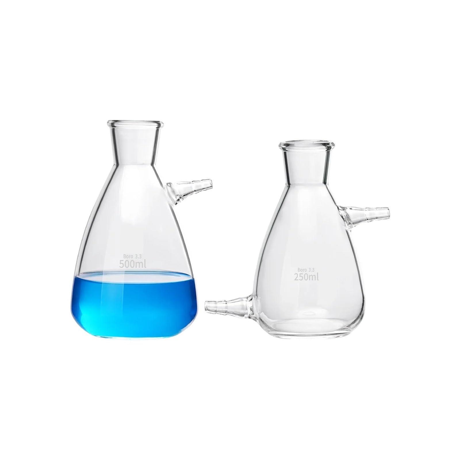 1 Stück Labor-Filterflasche mit oberem und unterem Loch, Buchner-Trichter, Saugkolben(Up hole 250ml)