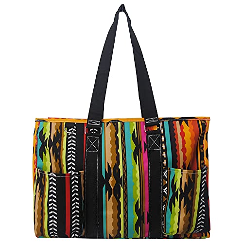 NGIL Utility Water Resistant Tote Bag, Top Zipper Closure, Perfect Gifts for Working Women, Nurses, Gym bag (Desert Serape-black)4