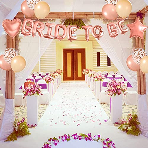 Image of Party Propz Rose Gold Bride To Be Foil Banner (Cardstock) - Bride To Be Decoration Set Combo | Bachelorette Party Decorations | Bride To Be Banner | Bride To Be Decoration,1 Piece