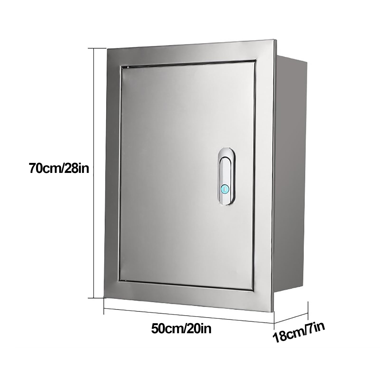 Caja Cuadro Electrico Empotrable, Armario Electrico de Acero Inoxidable 304, Caja Electrica Oculto para Interiores y Exteriores con Cerradura y Placa de Montaje