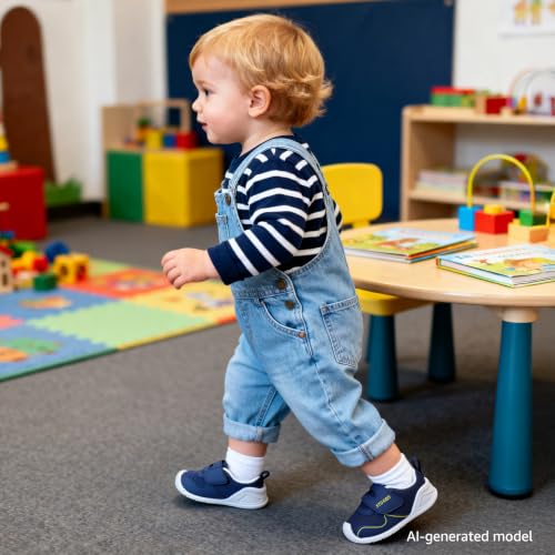 Image of STQ KIDS Baby Walking Shoes with Wide Toe Box Shoes for 6 12 18 24 Months | Baby Barefoot Shoes With Adjustable Hook-And-Loop Straps For First Steps and Daily Wear