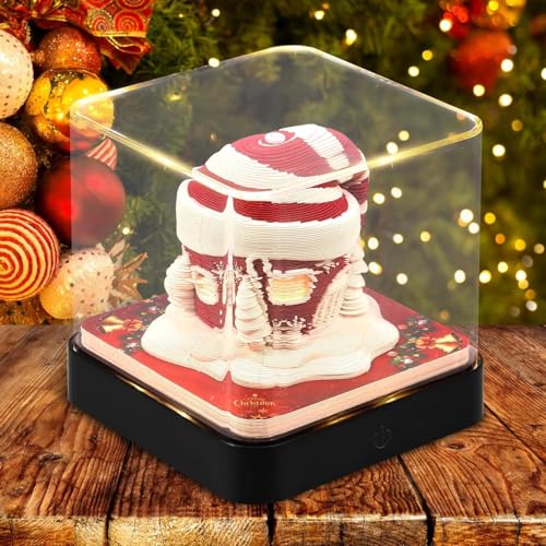 DIY creative 3D sticky notes en bloc de papel con formas de panda y casa de Navidad 3