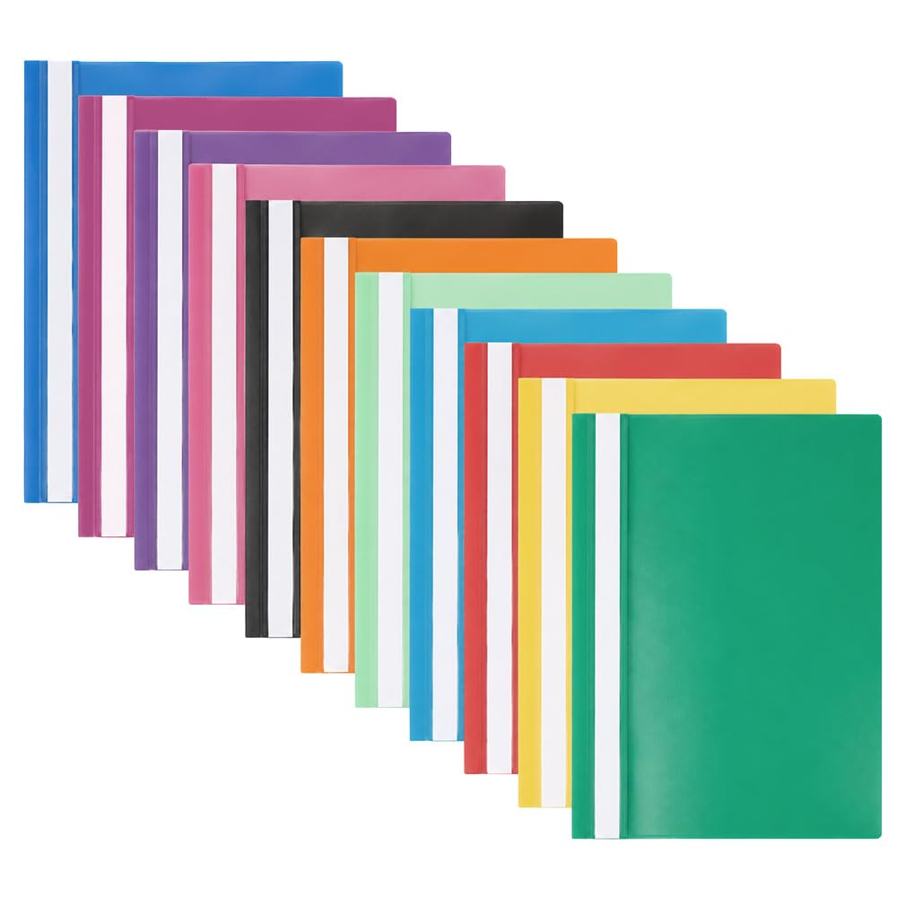 A4 Project Folders 11-Pack in 11 Colours for Office School Presentations
