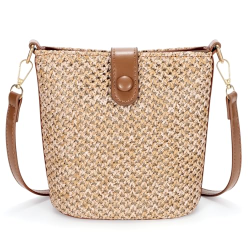 SUOSDEY Staw Crossbody Bag for Women Straw Beach Tote Bag Handbag Shoulder Purse for Women