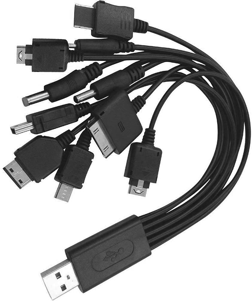 Ntech Multi Charger Cable 10 in 1 Universal USB Charger Cable Multifunction Charging Sync Cord Compatible with Cell Phone, PSP,Camera,Nokia,BlackBerry and More
