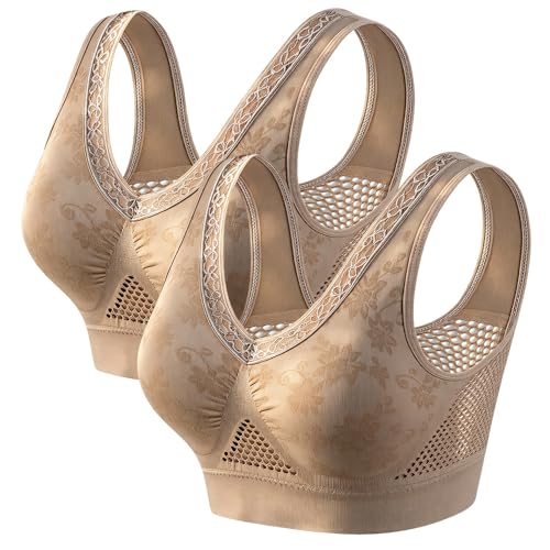 Image of Runsgo Bras for Women, Plus Size Bra, No Wire Mesh Tank Top Bra