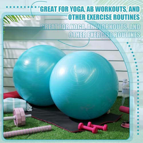 Image of Leyndo 4 Pcs 26 Inch Yoga Exercise Ball Pilates Pregnancy Birthing Fitness Ball with Quick Pump Anti Burst for Improved Posture, Balance, Yoga, Pilates, Training