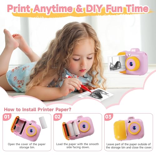 Yeehao DHC503-PINK Kids Camera Instant Print For Girls Boys Age 3-12 Kids Toys, 12Mp 1080P Kids Digital Cameras Christmas Birthday Gifts thumb #4