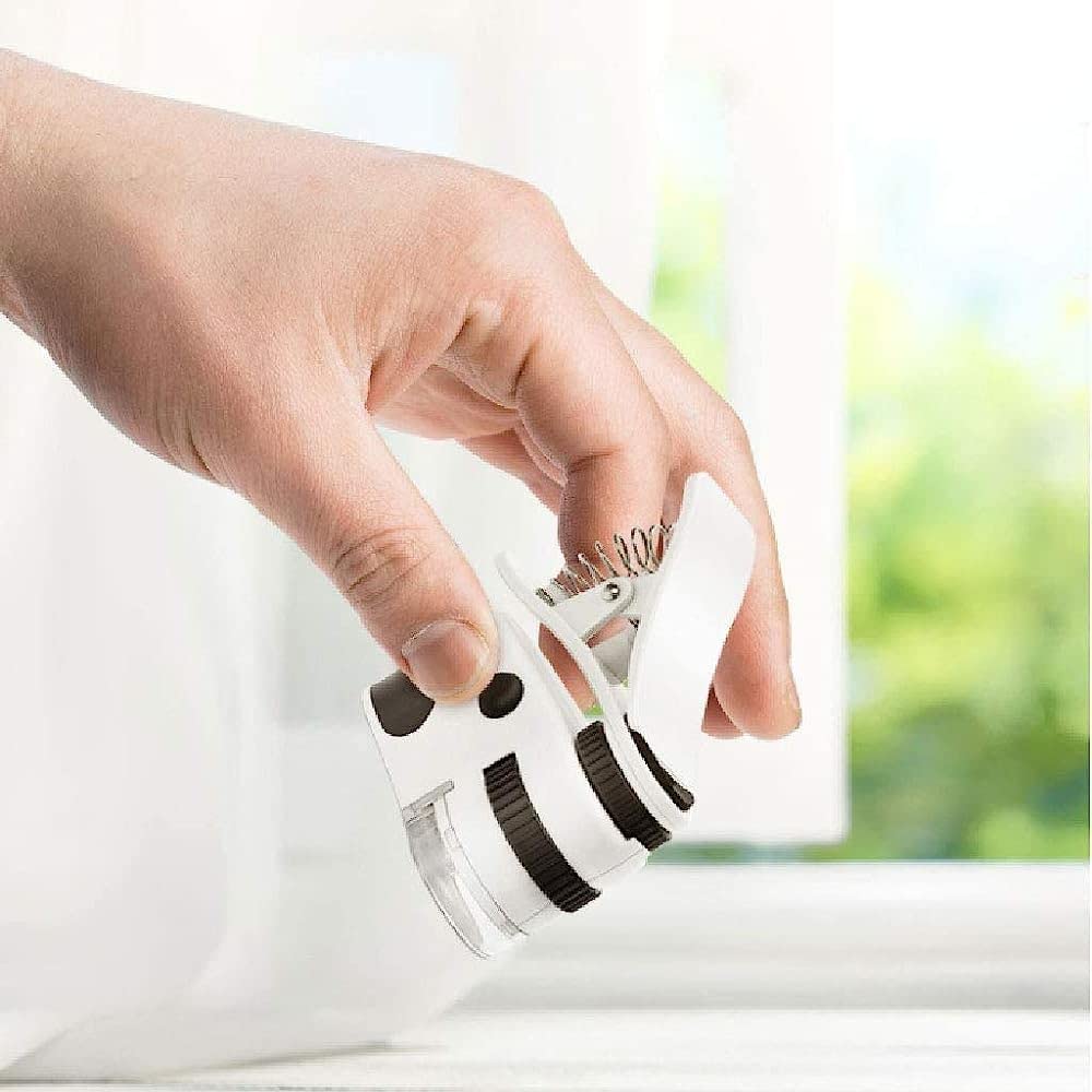 Lupas, lupas mini microscopio móvil lupa HD luz 50 veces portátil diamante código de cintura sello jade joyería antigua/5
