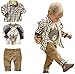 Conjunto de 3 piezas, camiseta, camisa a cuadros y pantalones color kaki, para niños de entre 1 y 5 años, marca Sopo Marrón marrón 1-2 años