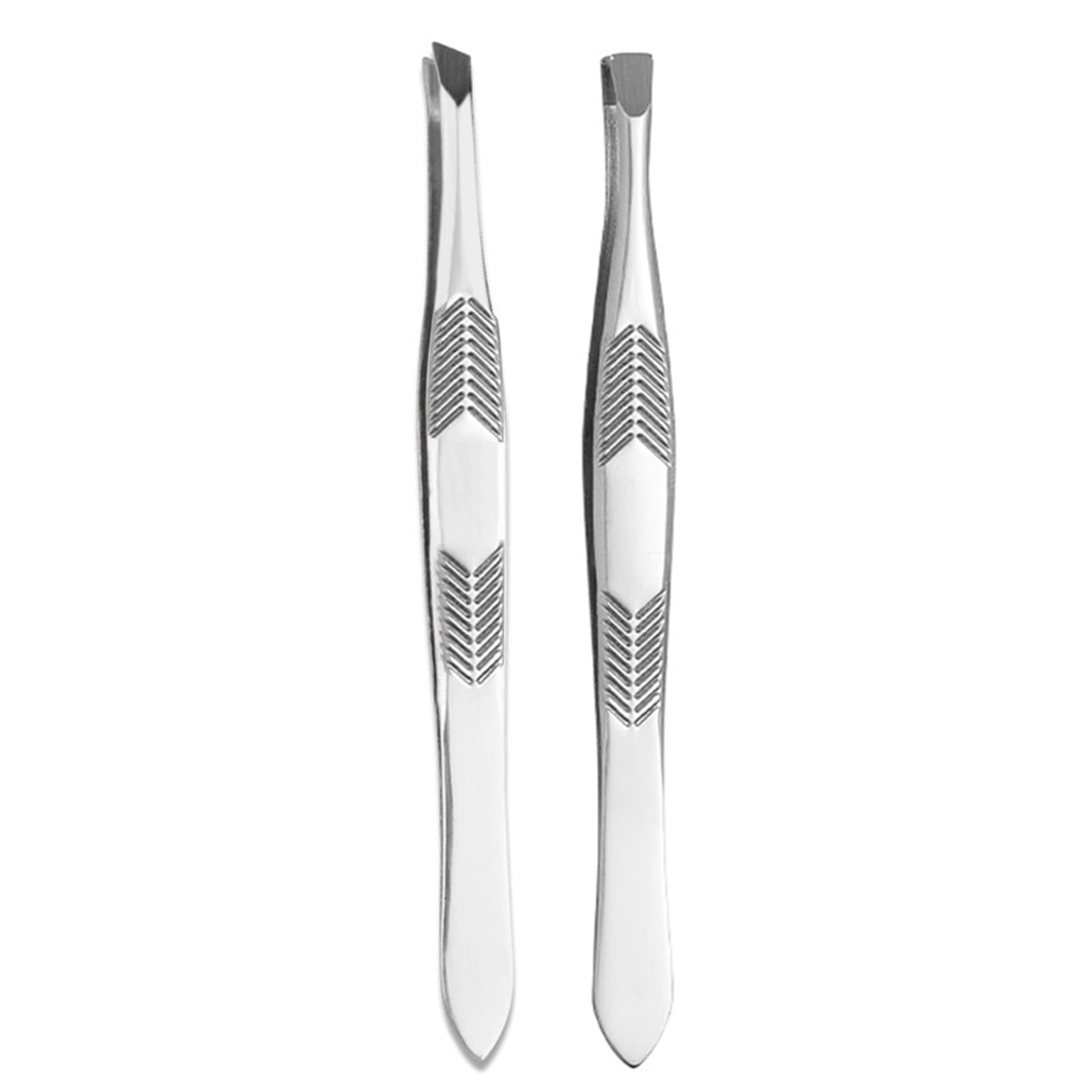 Kafeiya Pinza de Acero Inoxidable,Pinza de Cejas Profesional Antideslizante Punta,Pinzas Depilar de Precisión,Punta Antideslizante,para Depilacion de Precision Muyer y Hombre(2 Unidades Plateadas)