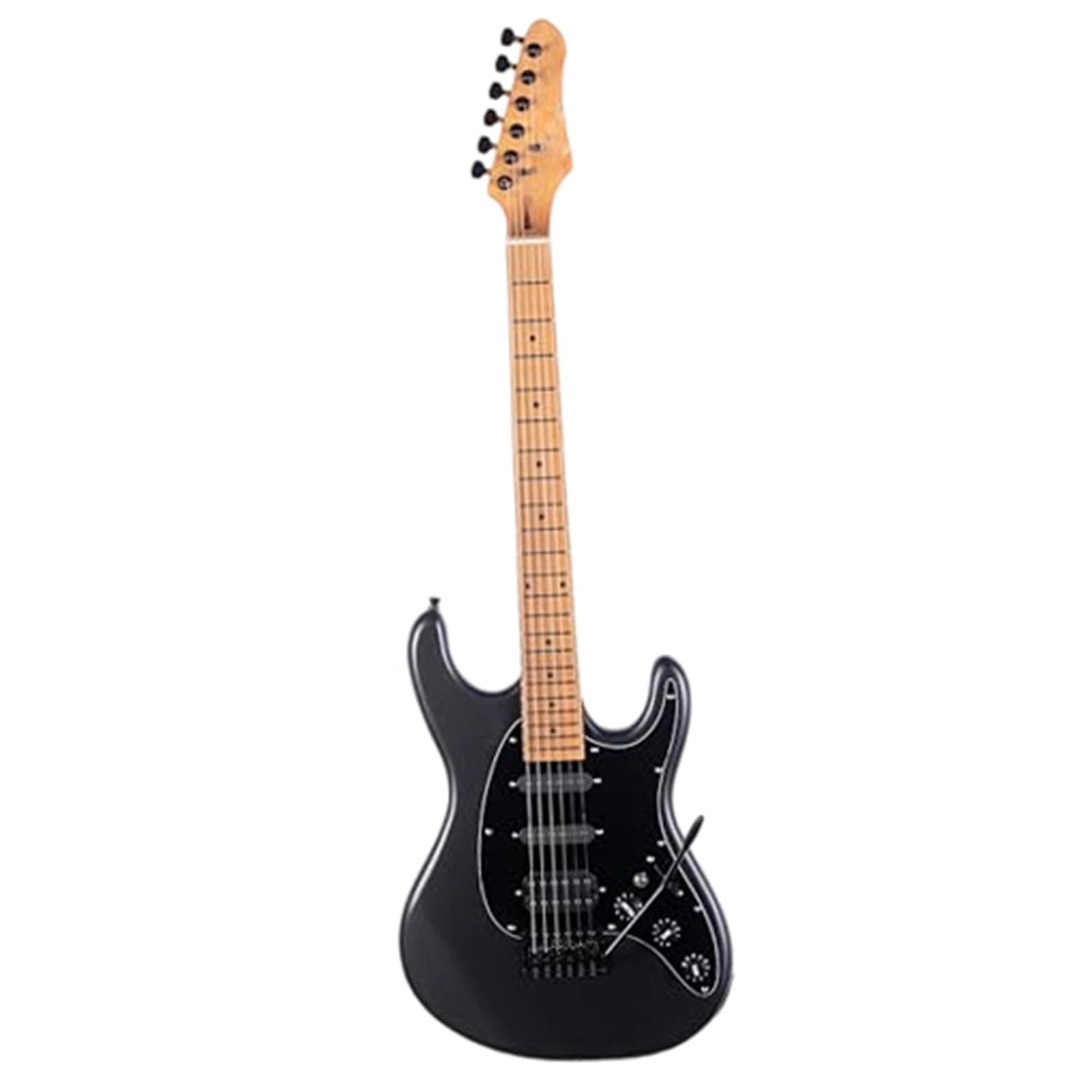 Chitarra Elettrica Strumenti Musicali Chitarra Elettrica Solid Body SSH Paulownia Per Principianti Regolabile 7 Corde Prestazioni Professionali(Ebony)