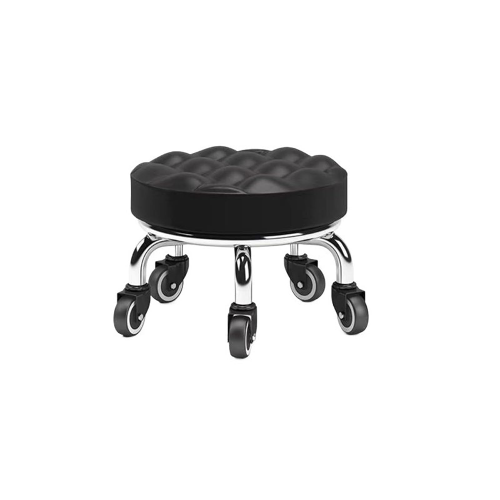 Tabouret de pédicure rond noir 22 cm pivotant et silencieux