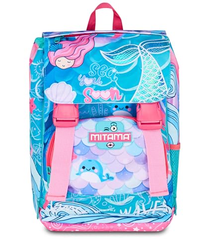 Zaino Estensibile 4 Zip OCEANVIBES Maxi Capienza Doppio Scomparto Schienale Preformato Scuola Elementare bambina turchese