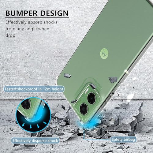 Image of REALCASE Silicone Moto G35 5G Back Cover Case, Scratch Resistant Protective Crystal Clear Transparent Shock Proof Bumper Back Cover Case for Moto G35 5G