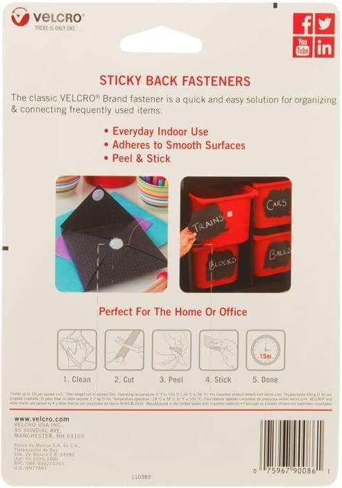 Miniatura 7 de VELCRO Brand - Sujetadores Sticky Back cinta adhesiva de 34 de pulgadas ideal para el hogar