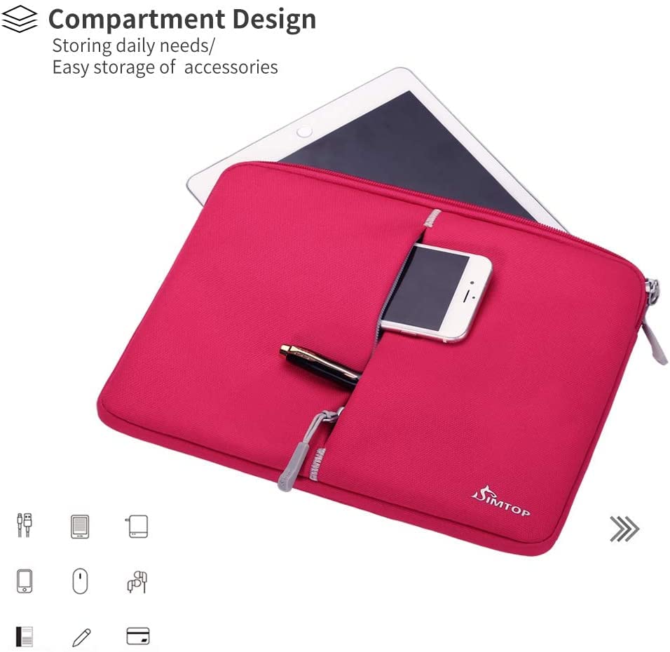 Image of MOCA 360 Protection 10.5-11 Inch Tablet Sleeve Case Bag for iPad 10.2'' /Ipad Air 4 10.9 Inch /Ipad Pro / 9.7 inch Ipad, Surface Go /Surface Pro, Galaxy Tab 10.5 /Xiaomi Pad 5 (9.7-11 Inch, Rose-red)