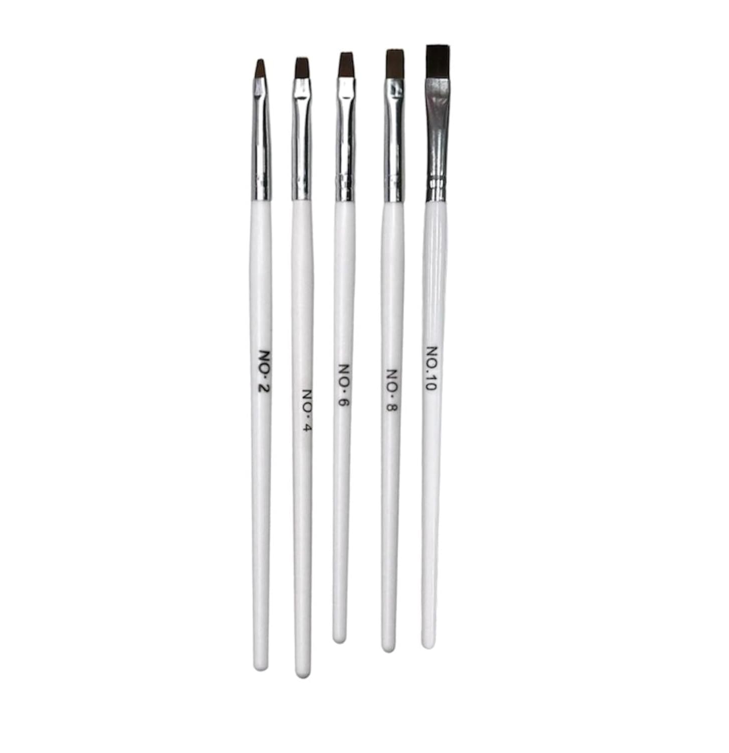 Gel Extension Brushes Set 2no. 4no. 6no. 8no. 10no Nail Brushes Nail Art Tips (Round & Conical)-image-30