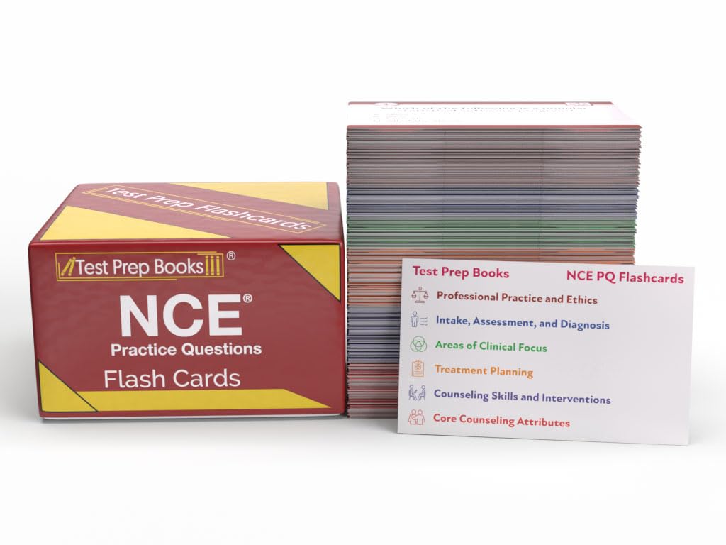 NCE Practice Question Study Cards: NCE Exam Prep 2026-2027 with Practice Test Questions for the National Counselor Examination [Full Color Cards]
