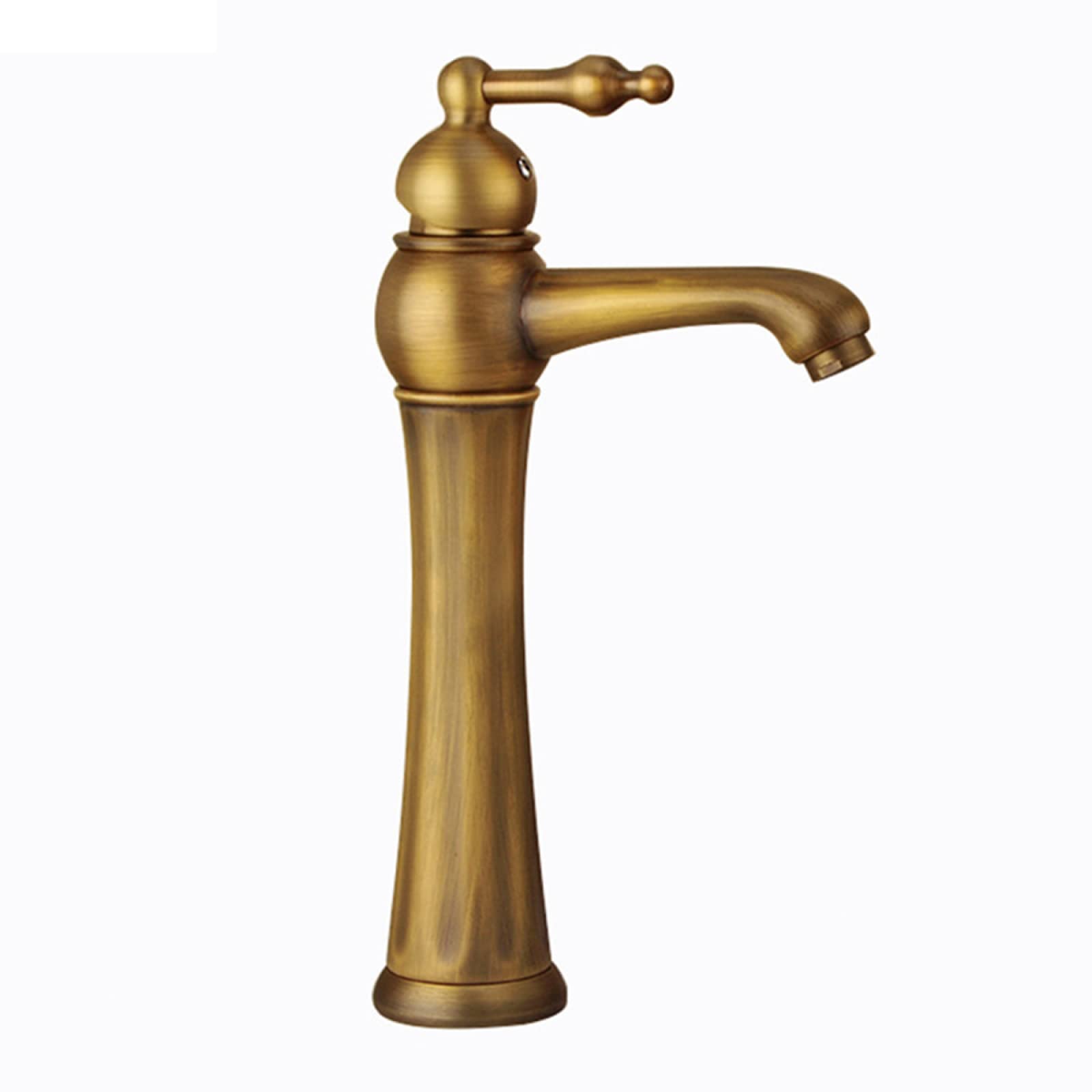 Vintage-Waschtischarmatur for Badezimmer, Messing-Badezimmerarmatur, Kalt-Heißmischer, Vintage-Waschtischarmatur, Einhand-1-Loch-Waschtischarmatur hoch, Schwarz (Color : Antique)