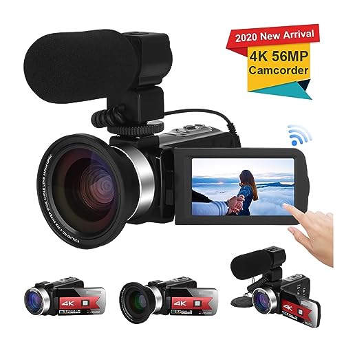 Caméscope 4K 56MP grand angle avec carte SD 16Go et micro pour le streaming - 3