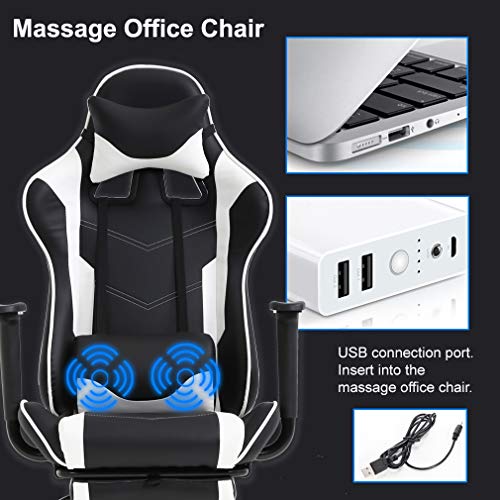 BestOffice PC Gaming Chair Office Chair Ergonomic Massage PU Leather Recliner Computer Chair with Lumbar Support Rolling Swivel Task Chair for Adults の商品画像 4