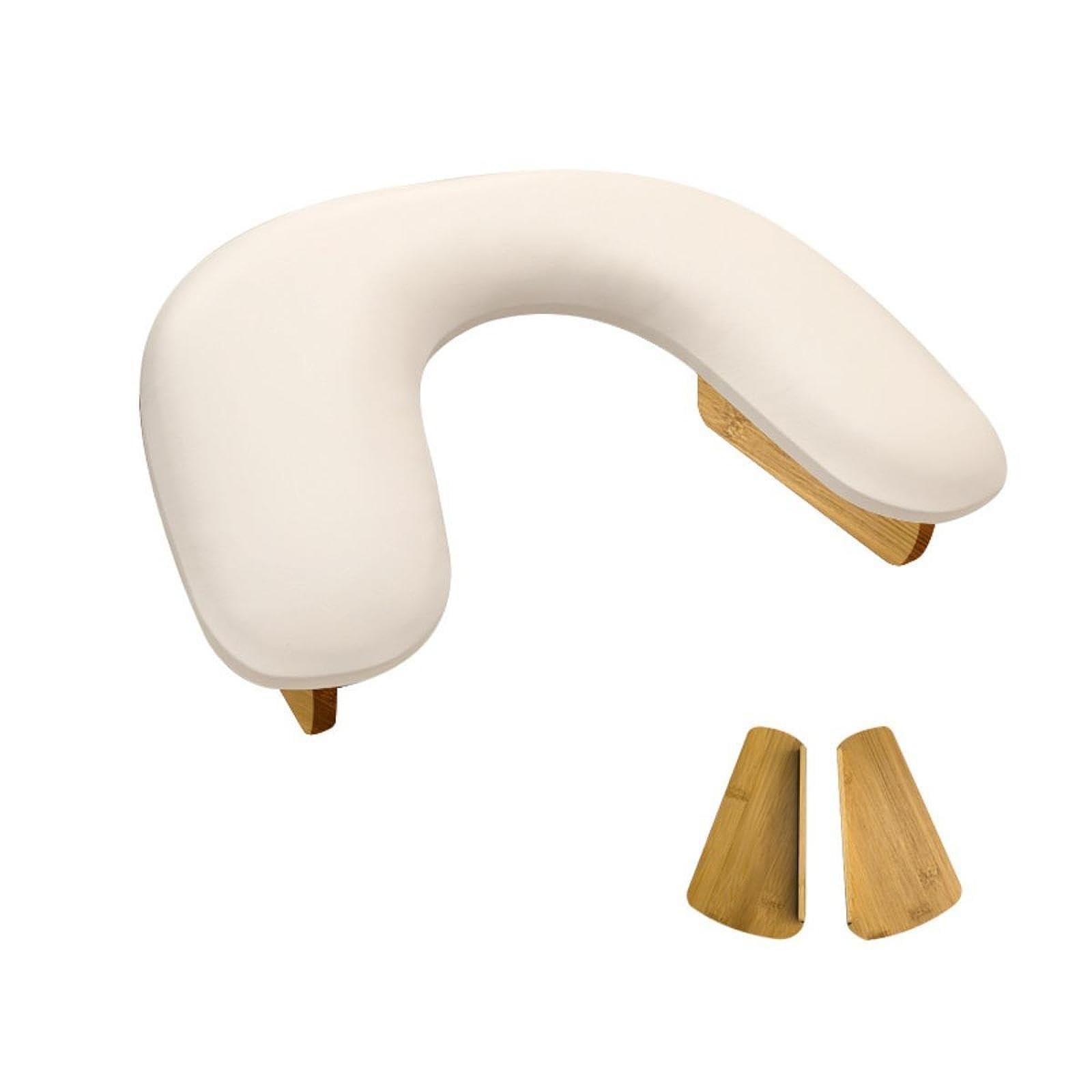 Oshhni Reposabrazos para uñas, soporte para mesa de manicura, suave piel sintética, antideslizante, en forma de U, cojín para reposamanos de salón, ideal, Blanco