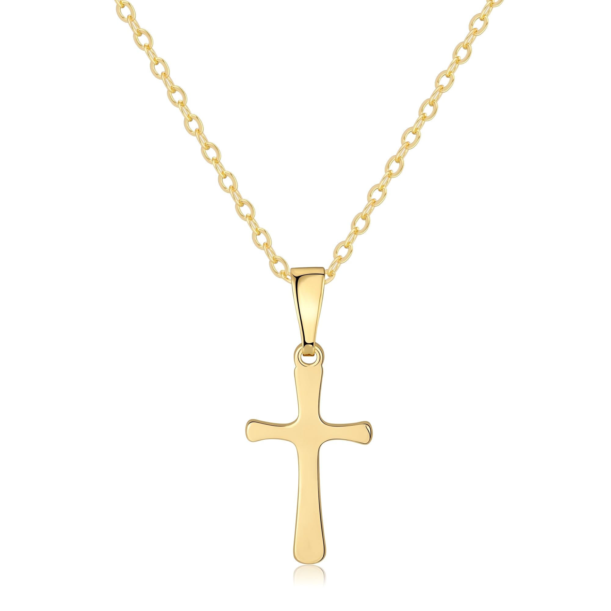 Cross Necklace for Women 14K Gold Silver Plated Dainty Small Cross Pendant Choker Simple Trendy Cute Cross Charm Chain Necklace Easter Basket Stuffers Baptism Religious Faith Jewelry Gift