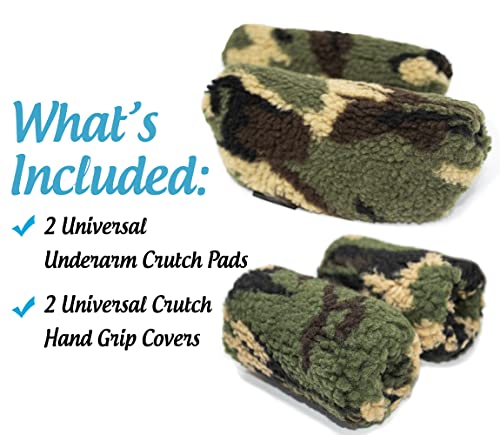 Crutch Comfort Deluxe Soft Fleece & Foam Crutch Accessory Set (Camo)