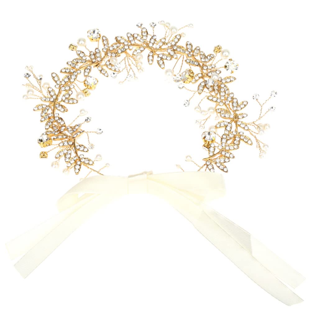 PRETYZOOM Pearl Belt Rhinestone Bridal Sash Wedding Dress Belt Applique 23.62 Inch Sparkly Waist for Bridesmaid Formal Occasion