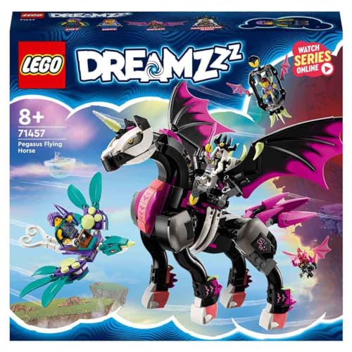 Image of Lego 71457 DREAMZzz Pegasus, Build 2 Types of Horse Toy, Includes Zoey, Nova and Nightmare King as TV Show Mini Figures, Creative Animal Toy for Kids