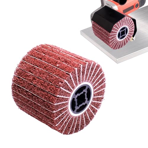 Spazzola a rullo abrasivo per macchina satinata, levigatura efficiente, opacizzazione e satinatura di legno e metallo, superfici, manicotti abrasivi in grana 60 (grana 80)