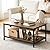 SUPER DEAL 2-Tier Industrial Coffee Table with Storage Shelf for Small Apartment Living Room, Rectangle Wood and Stable Metal TV Stand Side End Table, Rustic Brown
