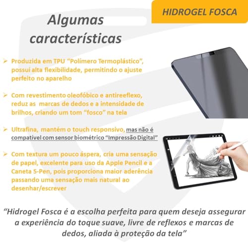 Película Frontal e Traseira Hidrogel Fosca para Galaxy Tab S9 FE 10.9