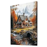 Peinture Numero Adulte Montagne enneigée Loisirs Créatifs Adultes avec Couleur Clarté Toile Peinture Paysage 80 x 110 cm Acrylic Paint et Pinceaux, Diy Adulte Paint by numbers pour Cadeau 2YH-0568