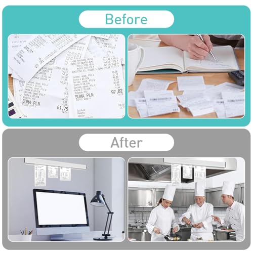 Image of HASTHIP Ticket Holder Receipt Holder for Restaurant, 19.6 Inches Metal Order Tab Grabber No Drill Restaurant Order Ticket Holder for Kitchen Office Cafes Restaurant Bars