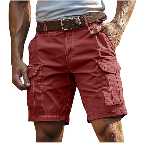 Image of Mens Hiking Cargo Shorts Baggy Lightweight Casual Twill Shorts Summer Outdoor Work Breathable Short Multi Pockets