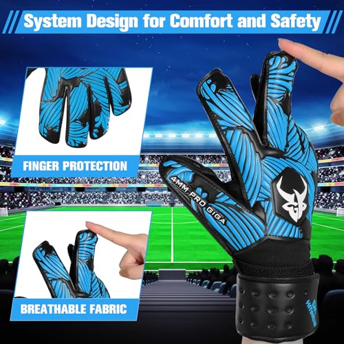 Gkhmnew Soccer Goalkeeper Gloves Extreme Strong Control And Grip With Finger Protection High Performance Pro-Level Goalie Glove Anti-Slip Latex Palm Breathable Comfortable For Kids Youth Adult thumb #3