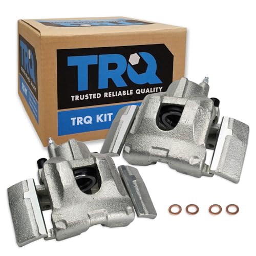 Image of TRQ Rear Brake Caliper Set Caliper Brackets Hardware Compatible with 2007-2017 Ford Expedition 2007-2017 Lincoln Navigator