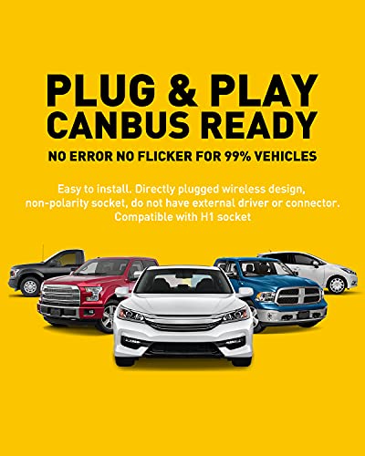 Auxito H1 Led Bulbs, 15000Lm Per Set, 6500K Xenon White, Mini Size Wireless Light Bulbs, Pack Of 2 #TOP5