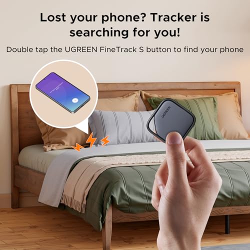Image of UGREEN FineTrack S 2-Pack Bluetooth Tracker Tags Work with Samsung SmartThings APP (Samsung Only), 550-Days Replaceable Battery Item Finder Smart Tag for Key Luggage Passport
