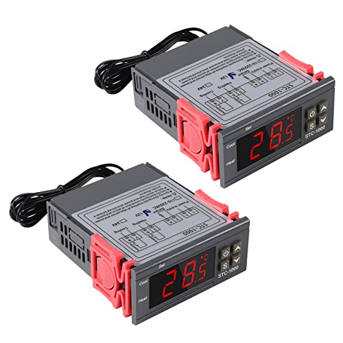 2Pcs STC-1000 Digital Temperature Controller 12V Thermostat Incubator Thermoregulator Relay