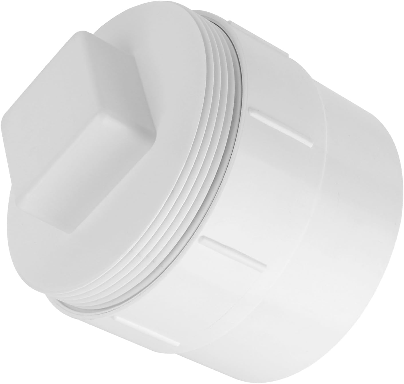 4" PVC Sewer Cleanout Adapter with Plug Pipe Fitting, PVC DWV Flush Sewer Cleaning Cap for Outdoor Garden and Garage Drainage Systems