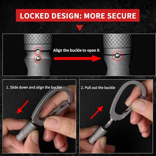 Image of FEGVE Titanium Quick Release Swivel Keychain, Pull Apart Detachable Keychain Heavy Duty Car Key Holder with Key Rings
