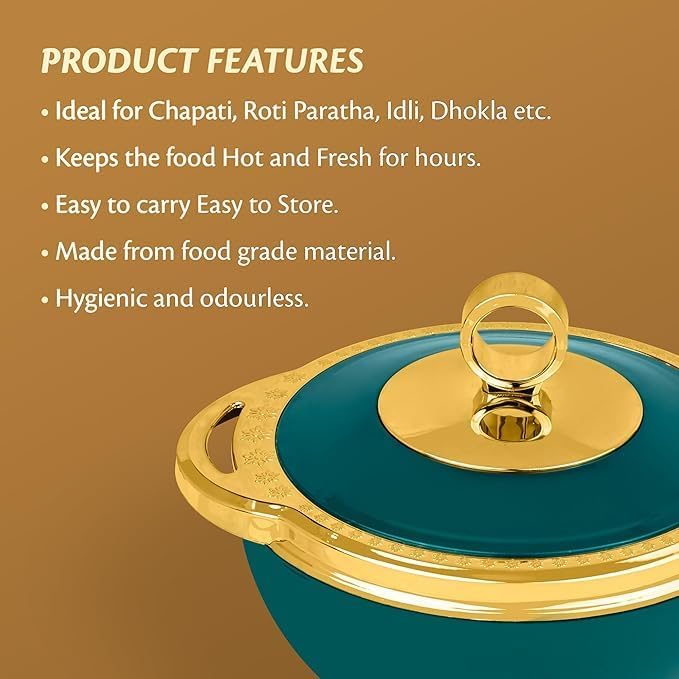 Miniatura 4 de Cacerola interior de acero inoxidable Sin BPA Aislamiento avanzado de poliuretano Mantiene los alimentos calientes y frescos Chapati, Roti