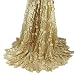 Aisunne African Lace Fabrics 5 Yards Nigerian French Lace Fabric with 3D Flower Fashion Embroidered Beading and Sequin for Wedding Party Dresses (Gold)