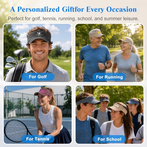 Image of Custom Visor Hat for Men Women Personalized Design Your Own Text Logo Adjustable Sport Baseball Cap