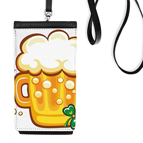 Sac téléphone en cuir trèfle à quatre feuilles jaune St. Patrick